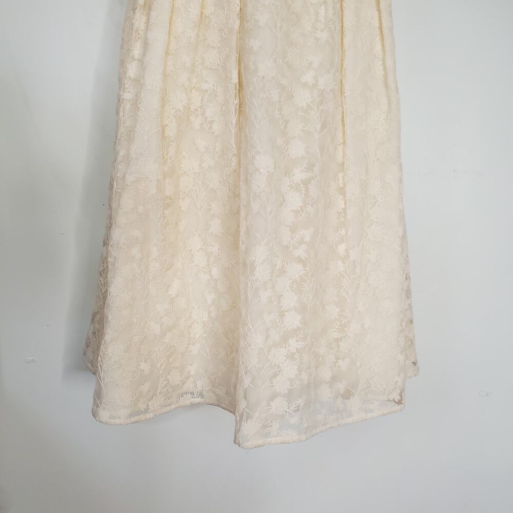 Gal Meets Glam Amelia Embroidered Fit & Flare Dress Cream Ivory Wedding Size 8 - Picture 7 of 9